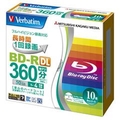 Verbatim 録画用50GB 片面2層 1～4倍速対応 BD-R追記型 ブルーレイディスク 10枚入り VBR260YP10V1