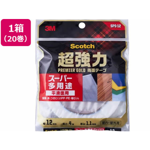 3M スコッチ 超強力両面テープスーパー多用途 12mm×4m 20巻 1箱(20巻) F855632-SPS-12-イメージ1