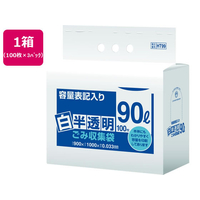日本サニパック 容量表記入白半透明ゴミ袋環優包装90L300枚 FC69114-HT99