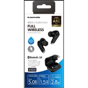多摩電子工業 Bluetoothフルワイヤレスイヤフォン ブラック TBS62K-イメージ1