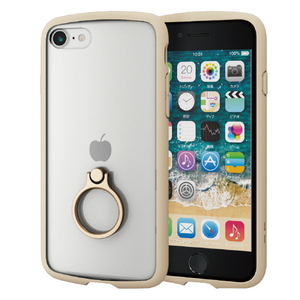 エレコム iPhone SE(第3世代)/SE(第2世代)/8/7用ハイブリッドケース TOUGH SLIM LITE フレームカラー リング付き アイボリー PM-A22STSLFCRIV-イメージ1