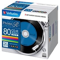 Verbatim 音楽用CD-R 80分 20枚入り Phono-R 20枚入り MUR80PHS20V1