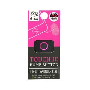 藤本電業 指紋認証対応ホームボタン iPhone 5s/6/6Plus用 クリア×ピンク OCIA04-イメージ1