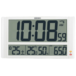 SEIKO CO2濃度表示つきデジタル時計 白 SQ449W-イメージ1