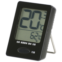 オーム電機 温度が見やすい温湿度計 健康サポート機能付き ブラック HB-T03B-K