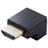 エレコム HDMI L字型アダプター(タイプA-タイプA)スリム 下向き ブラック AD-HDAABS02BK