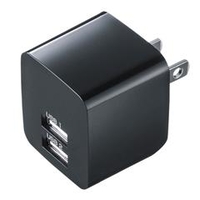 サンワサプライ USB充電器(2ポート・合計2．4A) ブラック ACA-IP44BK