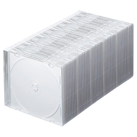 サンワサプライ Blu-ray・DVD・CDケース(スリムタイプ・50枚セット) ホワイト FCD-PU50MWN2