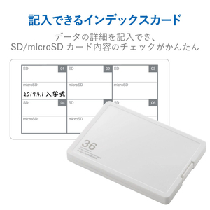 エレコム メモリカードケース/インデックス/SD18microSD18 ホワイト CMC-SDCPP36WH-イメージ5