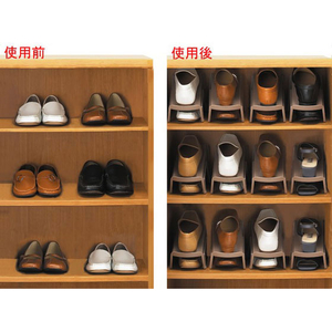 伊勢藤 省スペース靴収納1／2 ホワイト 5個組 FC81342-イメージ4