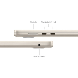 Apple 15インチMacBook Air： 8コアCPUと10コアGPUを搭載したApple M3チップ 16GB 512GB SSD スターライト MXD33J/A-イメージ7