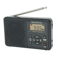 WINTECH アラーム時計機能搭載 AM/FMデジタルチューナーラジオ ブラック DMRC620