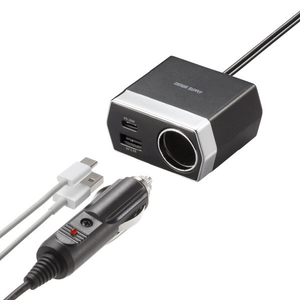 サンワサプライ ソケット付き車載充電器(USB PD20W Type-C+USB A・1．2m) CAR-CHR82CPD-イメージ5