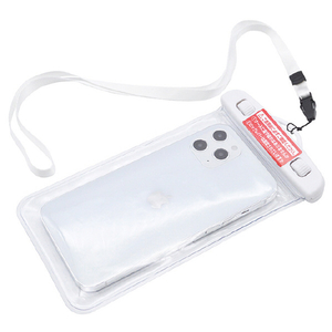 ラスタバナナ スマートフォン用防水ケース Lサイズ 透明タイプ ホワイト RFRWPL03WH-イメージ1
