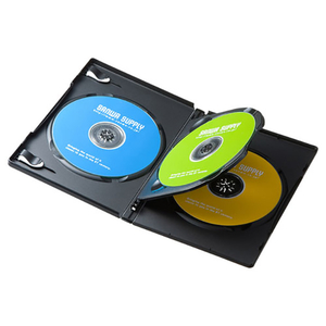 サンワサプライ DVDトールケース(3枚収納・3枚セット) ブラック DVD-TN3-03BKN-イメージ1