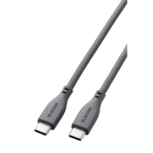 エレコム USB2．0ケーブル(USB Type-C - USB Type-C/100W対応/なめらか)1．0m グレー MPA-CC5PSS10GY-イメージ8