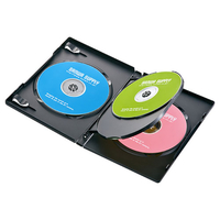 サンワサプライ DVDトールケース(4枚収納・10枚セット) ブラック DVD-TN4-10BKN