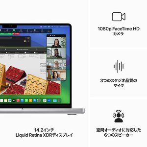 Apple 14インチMacBook Pro： 8コアCPUと10コアGPUを搭載したApple M3チップ 16GB 1TB SSD シルバー MXE13J/A-イメージ5