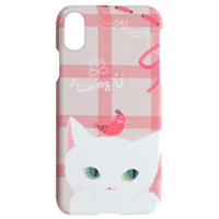 Happymori iPhone XR用ケース Cat Couple Bar ホワイト HM14467I61