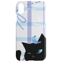 Happymori iPhone XR用ケース Cat Couple Bar ブラック HM14468I61