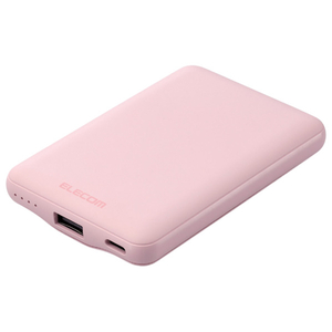エレコム 薄型コンパクトモバイルバッテリー(5000mAh/3A/C×1+A×1) ピンク DE-C45-5000PN-イメージ1
