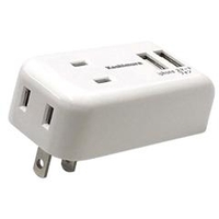 カシムラ AC充電器(1A USB2ポート・コンセント2個口) ホワイト AJ-469