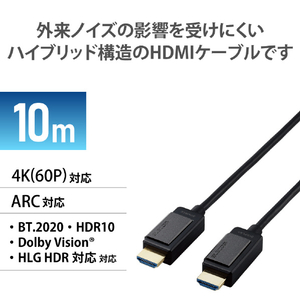 エレコム 長尺HDMIケーブル(アクティブオプティカル) 10m ブラック DH-HDLOA10BK-イメージ2