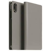 SLG Design iPhone XR用ケース Calf Skin Leather Diary グレー SD15470I61