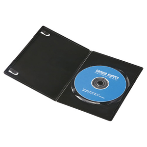 サンワサプライ スリムDVDトールケース(1枚収納・10枚セット) ブラック DVD-TU1-10BKN-イメージ1