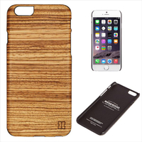 Man & Wood iPhone 6s/6用天然木ケース Zebrano ブラックフレーム I4473I6