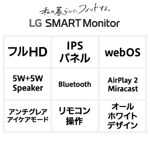 LGエレクトロニクス 27型液晶ディスプレイ LG SMART Monitor ホワイト 27SR50F-W-イメージ2