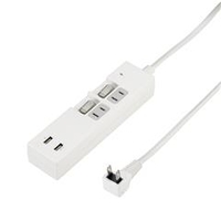 ヤザワ 個別スイッチ付USBタップ(2個口・2m) ホワイト Y02KS422WH2U
