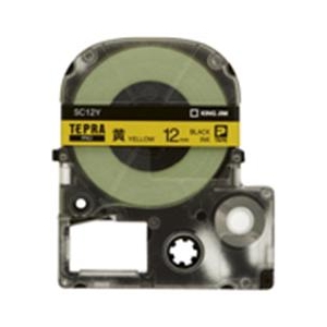 キングジム テプラ PROテープカートリッジ カラーラベル(パステル) 12mm幅 黄/黒文字 黄 SC12Y-イメージ2