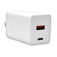 ラスタバナナ PD33W対応 TYPE-C1ポート/USB1ポート AC充電器 ホワイト RACCA33W01WH