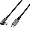 エレコム USB2．0ケーブル(認証品、C-C、L型コネクタ) 0．3m ブラック MPA-CCL03NBK