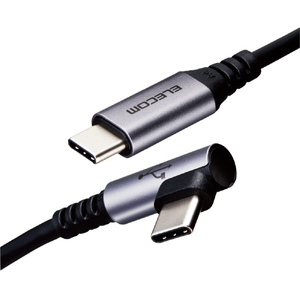 エレコム USB2．0ケーブル(認証品、C-C、L型コネクタ) 0．3m ブラック MPA-CCL03NBK-イメージ2