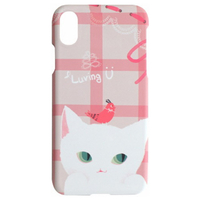 Happymori iPhone XS Max用ケース Cat Couple Bar ホワイト HM14486I65