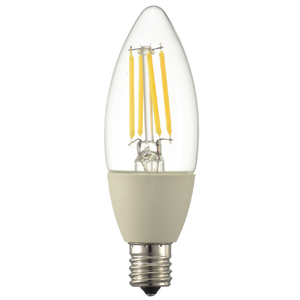 オーム電機 LED電球 E17口金 全光束440lm(4．0W フィラメントタイプ・シャンデリア形) 電球色相当 LDC4L-E17/D C6-イメージ2