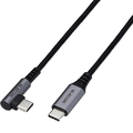 エレコム USB2．0ケーブル(認証品、C-C、L型コネクタ) 1．2m ブラック MPA-CCL12NBK