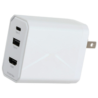 グリーンハウス マルチドック充電器 3ポート 60W USB Type-Cケーブル付き ホワイト GH-ACU3PA-WH