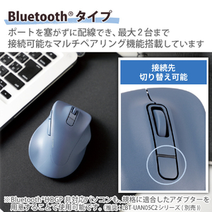 エレコム 静音 Bluetooth5．0マウス 5ボタン Mサイズ EX-G ブルー M-XGM30BBSKBU-イメージ6