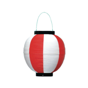タカ印 ポリ提灯 赤白×5個 FC43113-40-7037-イメージ1