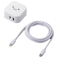 エレコム AC充電器(USB Power Delivery20W+12W/C-Cケーブル付属+A×1) ホワイトフェイス MPA-ACCP21WF
