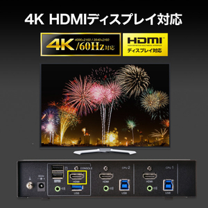 サンワサプライ 4K対応HDMIパソコン自動切替器(2：1) SW-KVM2U3HD-イメージ13