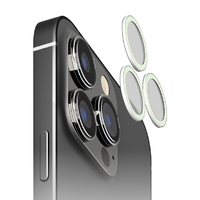 PGA iPhone 15 Pro/15 Pro Max用カメラレンズプロテクター 蓄光 PG-23BCLG25WH