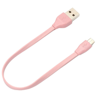 PGA micro USB コネクタ USB フラットケーブル 15cm ピンク PG-MUC01M09