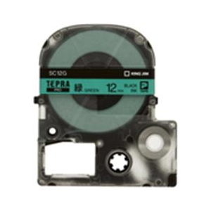 キングジム テプラ PROテープカートリッジ カラーラベル(パステル) 12mm幅 緑/黒文字 緑 SC12G-イメージ2
