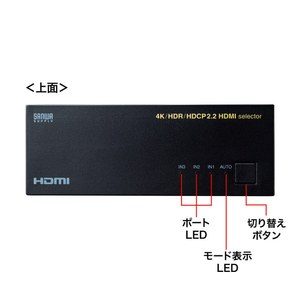 サンワサプライ 4K・HDR・HDCP2．2対応HDMI切替器(3入力・1出力) SW-HDR31LN-イメージ5