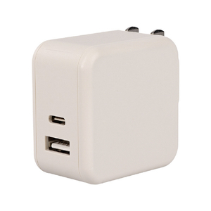MOTTERU Power Delivery 35W対応 AC充電器(USB-C+USB-A) アーモンドミルク MOT-ACPD35WU1-AM-イメージ2