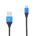クオリティトラストジャパン microUSBコネクタ対応 USBストロングSケーブル(150cm) ブルー QX-049BL